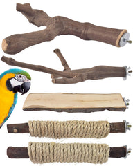 Bissap natural grapevine bird perch with textured surface for foot exercise and exploration