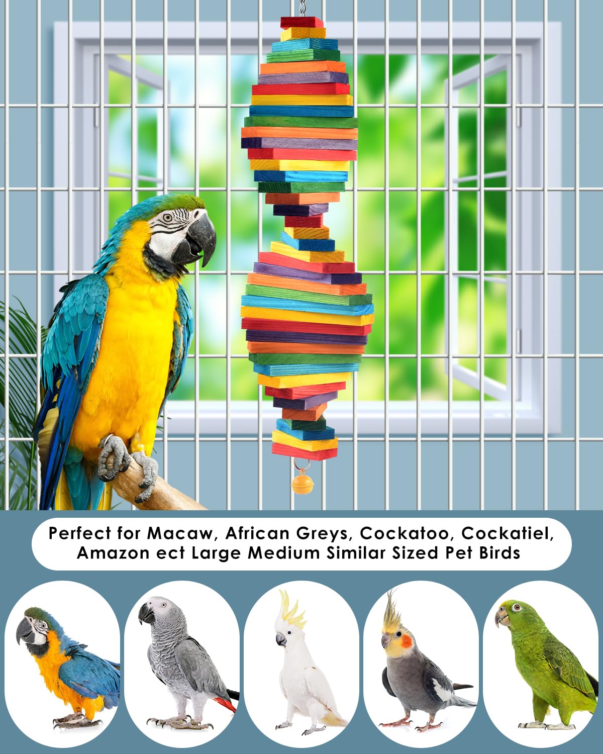 Bissap enrichment toy for big parrots boosts activity and mood