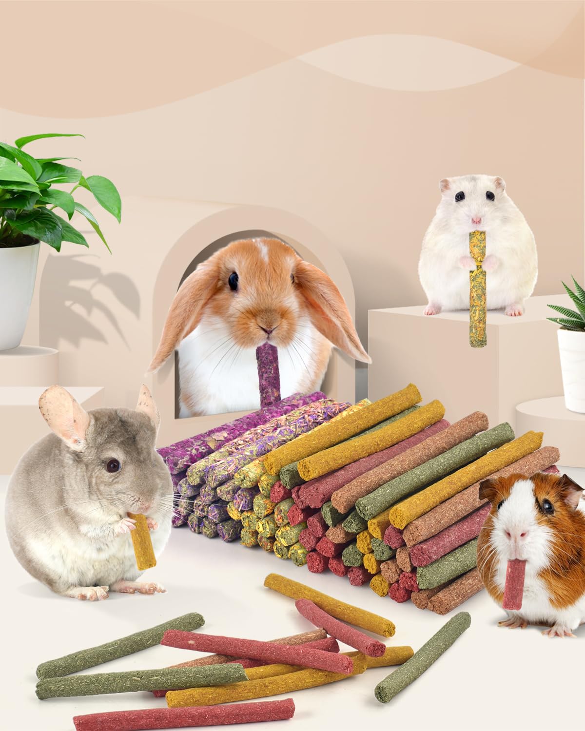 Bissap carrot pumpkin sticks for veggie-flavored enrichment