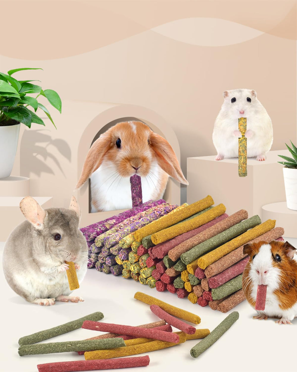 Bissap carrot pumpkin sticks for veggie-flavored enrichment