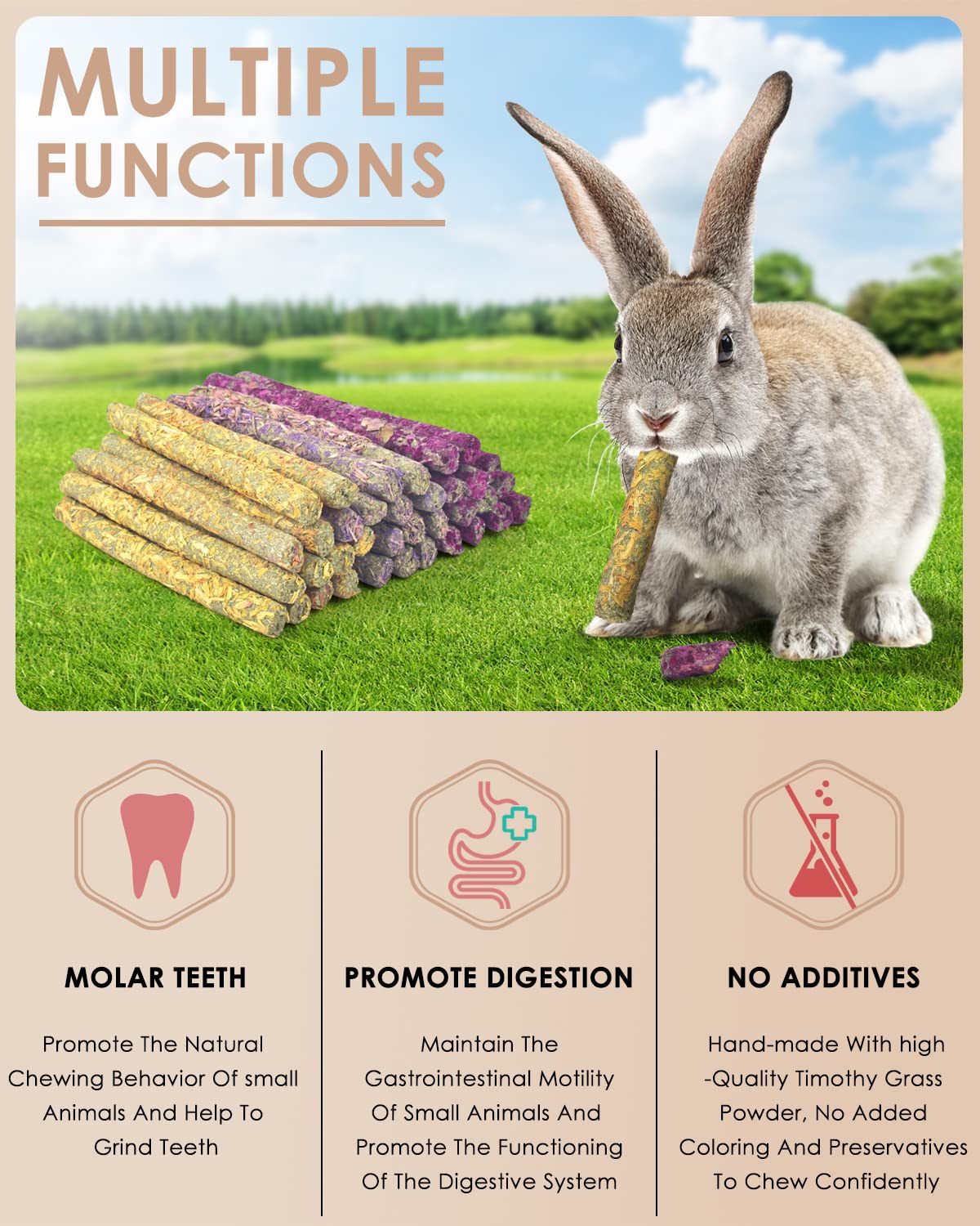 Bissap rabbit chew sticks chrysanthemum flavor natural fiber engagement