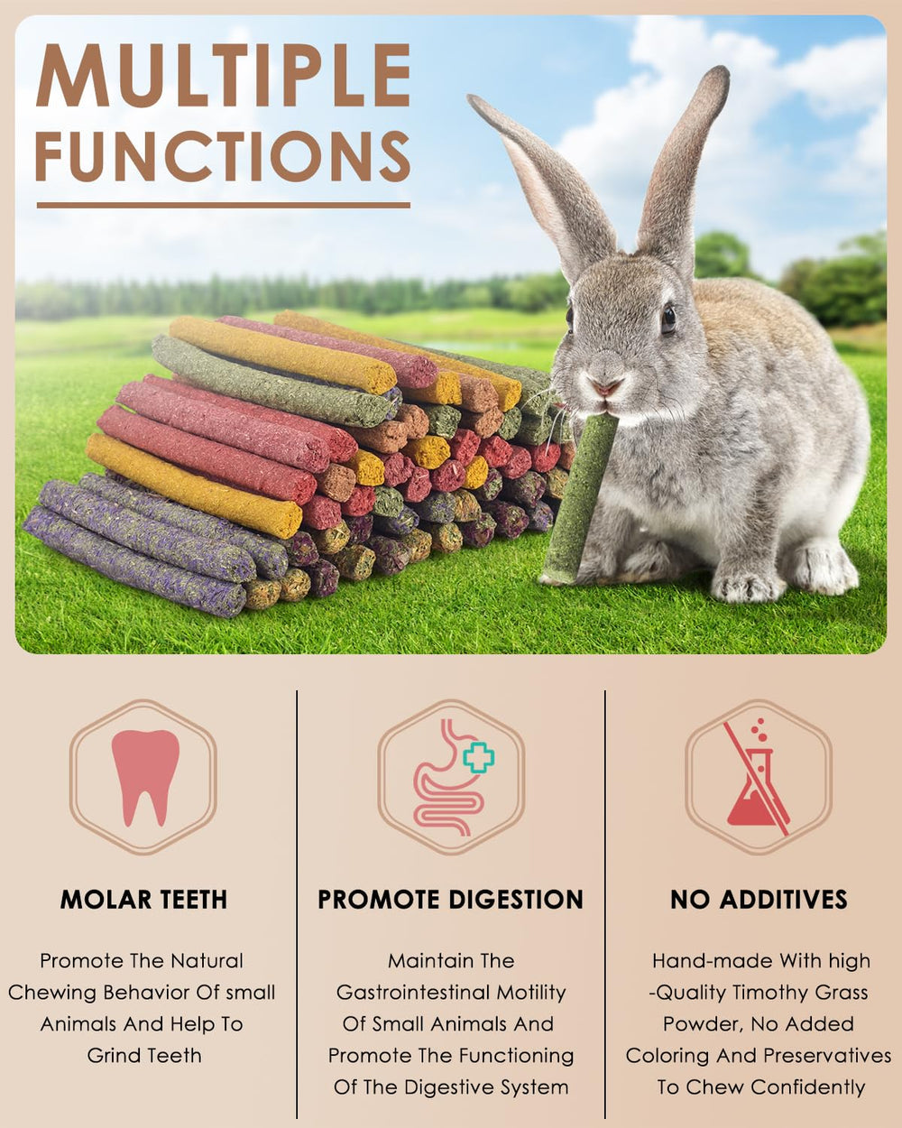 Bissap rabbit chew sticks myosotis flavor for foraging and play