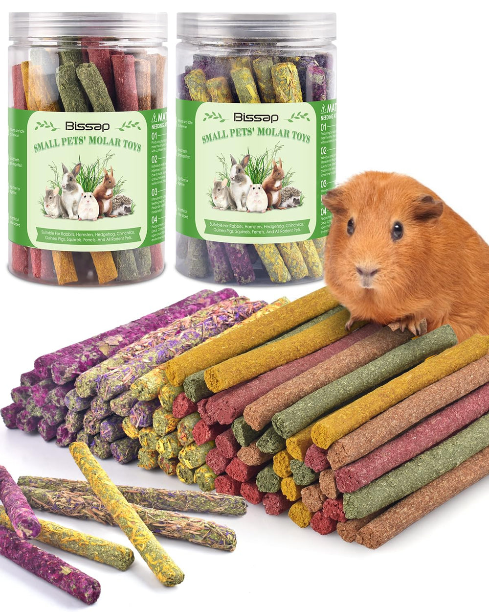 Bissap rabbit chew sticks variety pack for enrichment and dental-friendly chewing