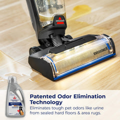 Bissell CrossWave Pet Pro Oxy odor elimination technology reduces tough odors