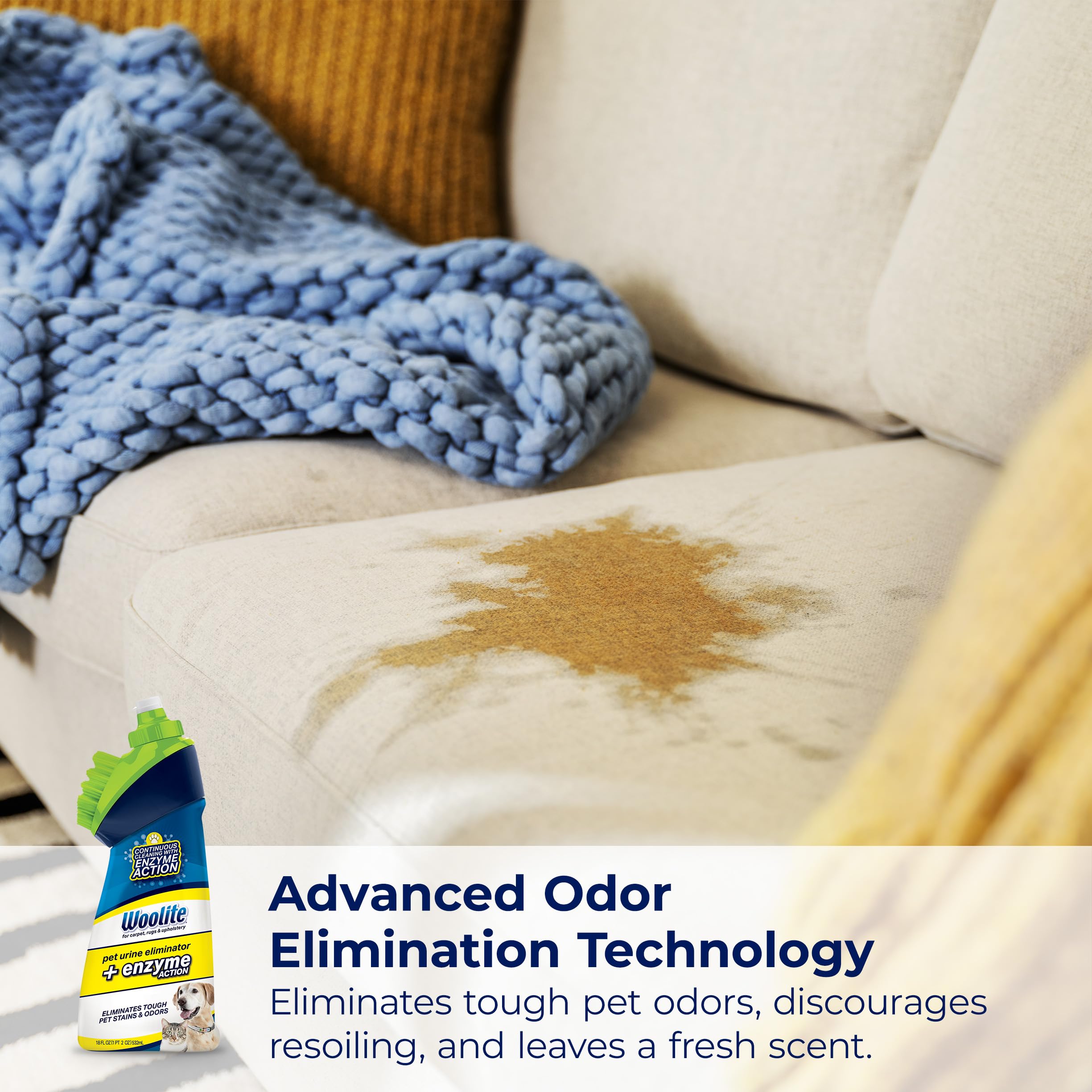 Product on carpet and upholstery ready for pet bedding and living areas use