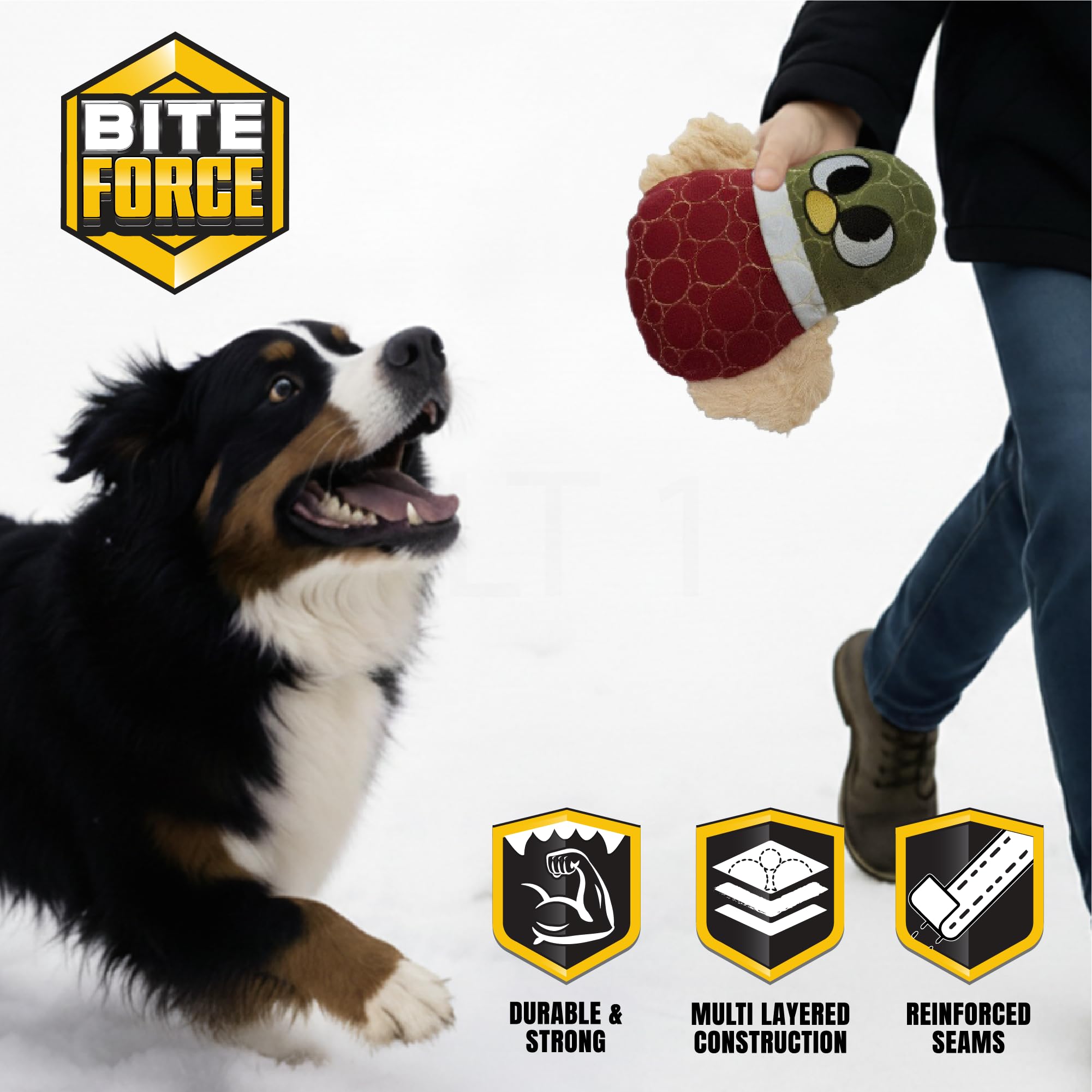 Bite Force beak toy with squeaker for large dogs during play