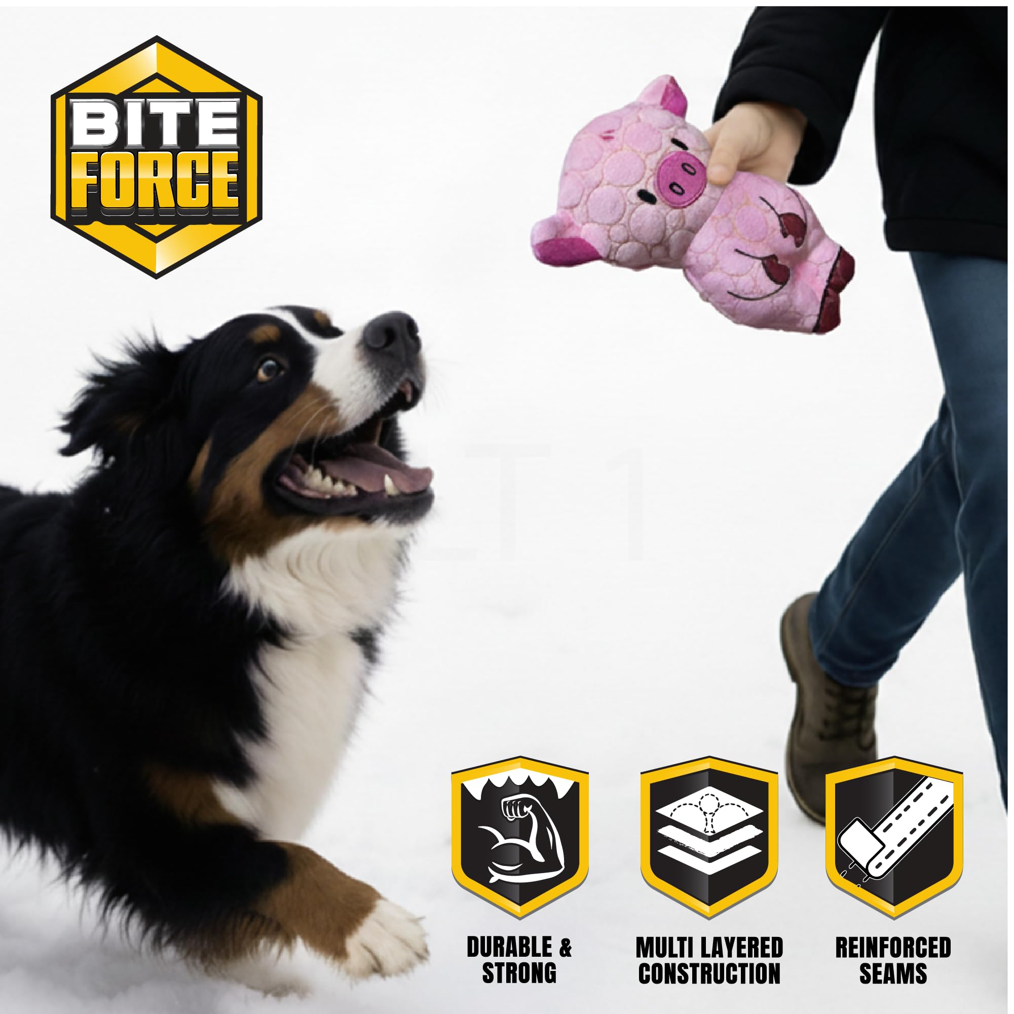 Bite Force close-up stitching highlights reinforced construction.