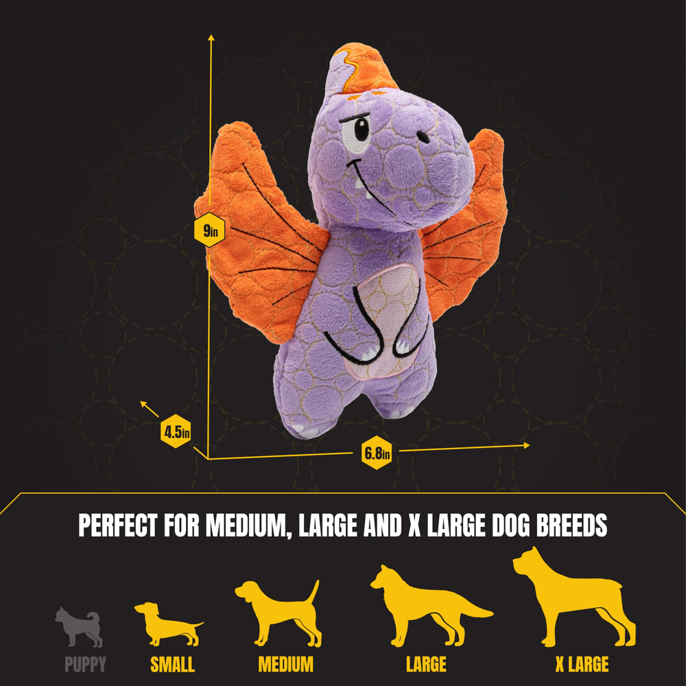 Bite Force large dino dog toy built for big breeds and tough chewers