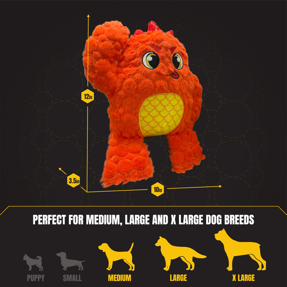 Bite Force orange monster dog toy versatile for indoor and outdoor play.