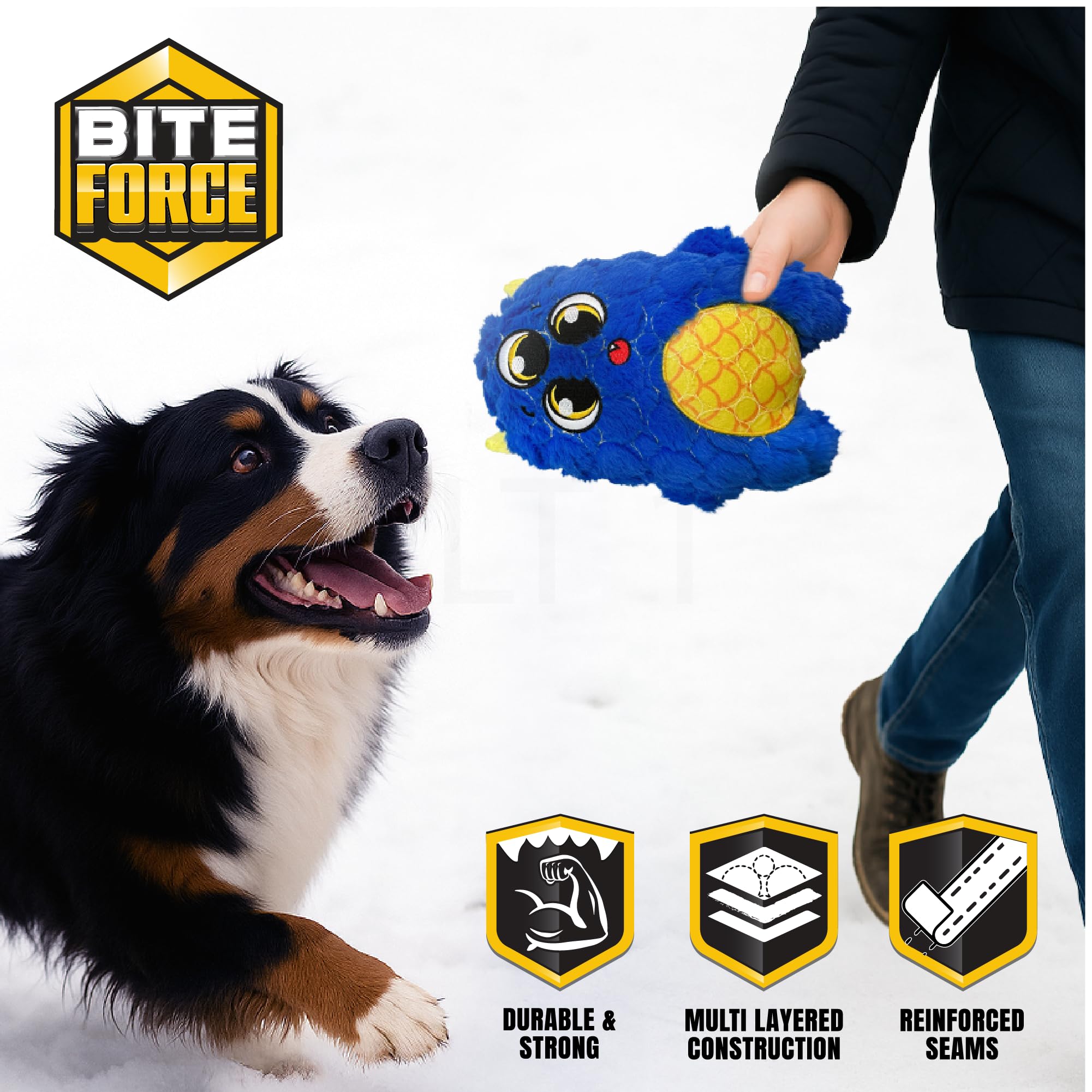 Soft plush Bite Force Monster toy texture for cuddling