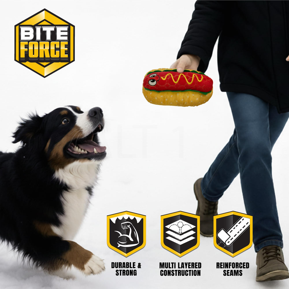 Bite Force plush dog toy with soft texture for cozy cuddle sessions