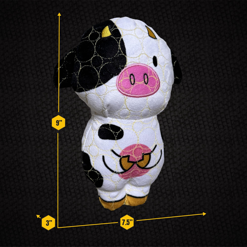 Bite Force cow toy available in sizes for small to large dogs