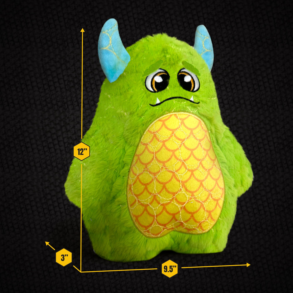 Bite Force plush dog toy suited for cuddling and comforting during play.