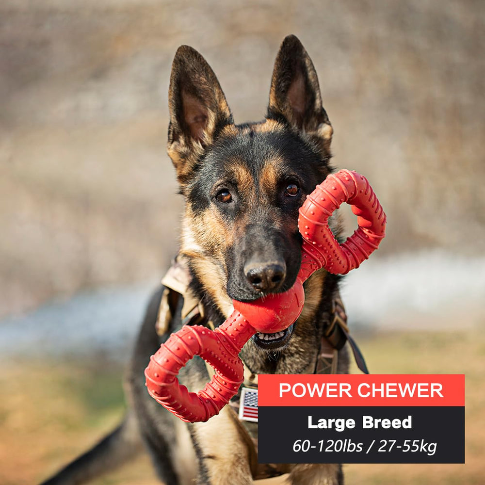 BiteKing dishwasher-safe rubber toy in red, easy cleaning between uses