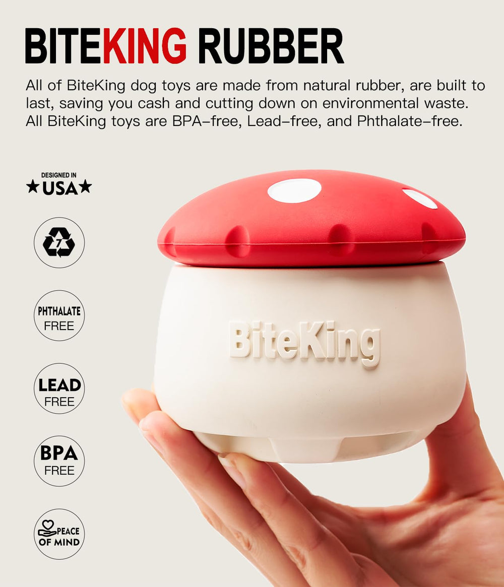 BiteKing durable natural rubber toy ready for chewers.