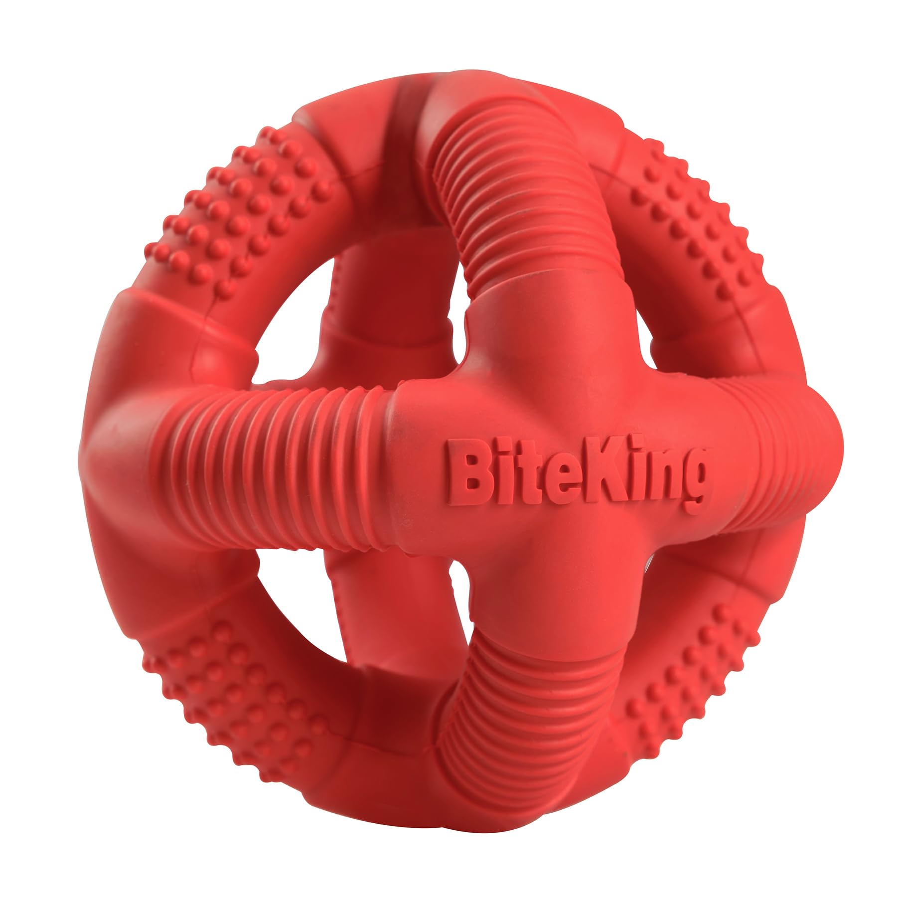 BiteKing natural rubber dog ball for aggressive chewers with durable feel.