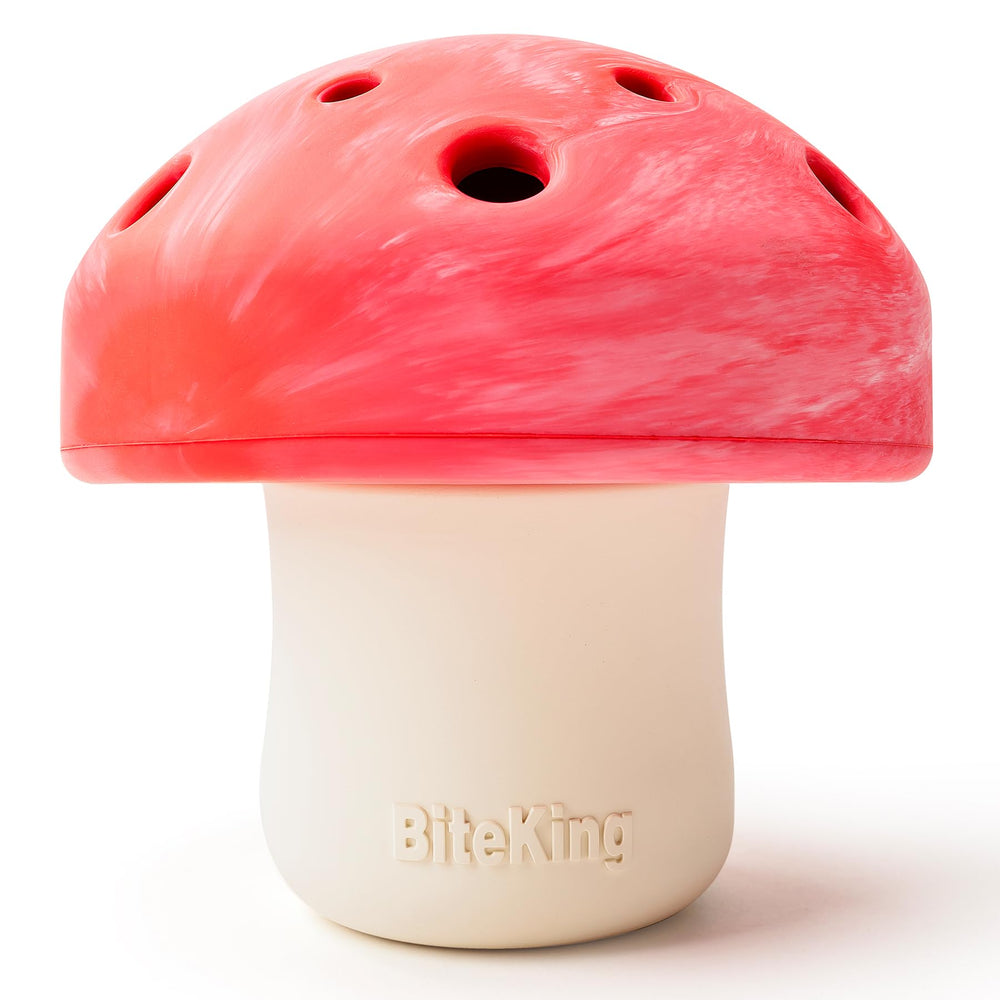 BiteKing natural rubber enrichment toy for large dogs promotes slow feeding and puzzle play.