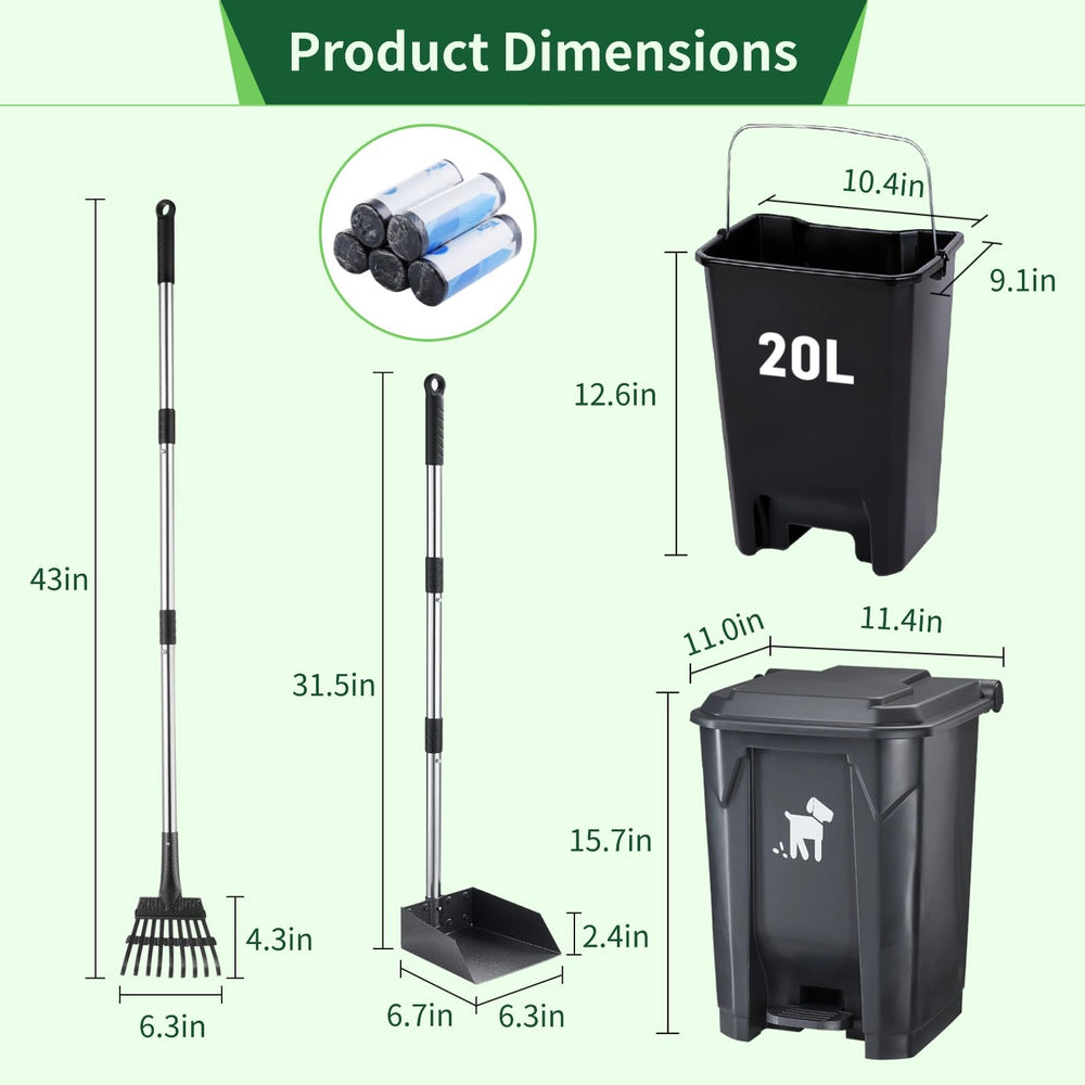 Biubiucat 20L dog poop bin ready for weekly waste collection.