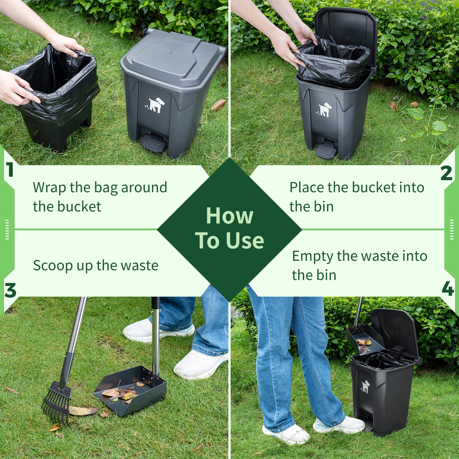 Biubiucat removable inner bucket shown for quick, hygienic disposal.