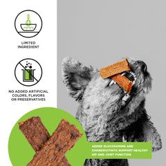 BIXBI Hip & Joint jerky image focuses on USA-made and grain-free.