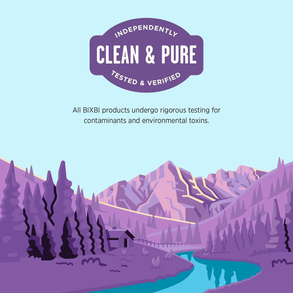 BIXBI Liberty grain-free formula label – balanced fiber for healthy digestion.