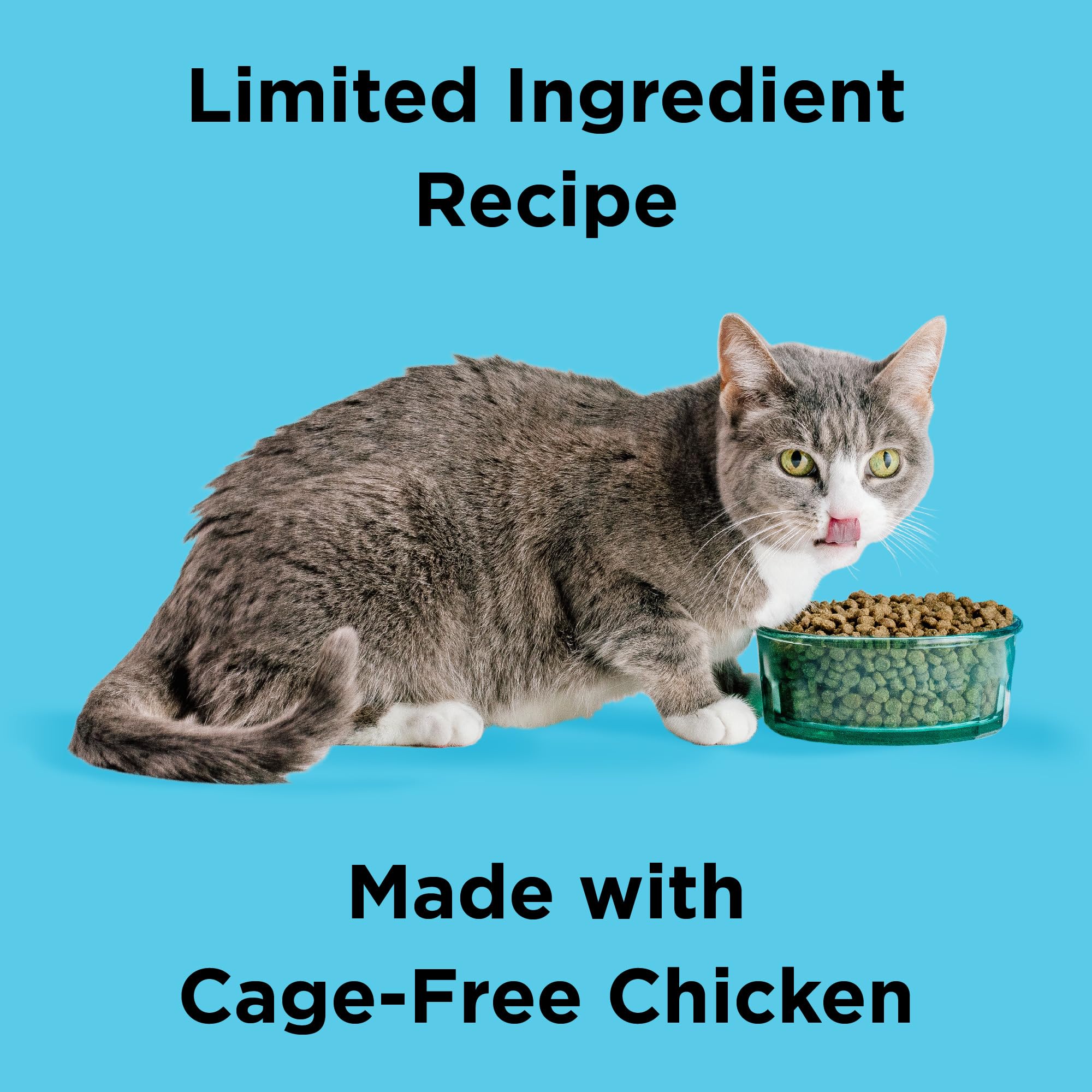 BIXBI Liberty ingredients closeup showing cage-free chicken components.
