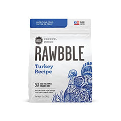 BIXBI Liberty freeze-dried turkey topper close-up boosts flavor and nutrition for meals.