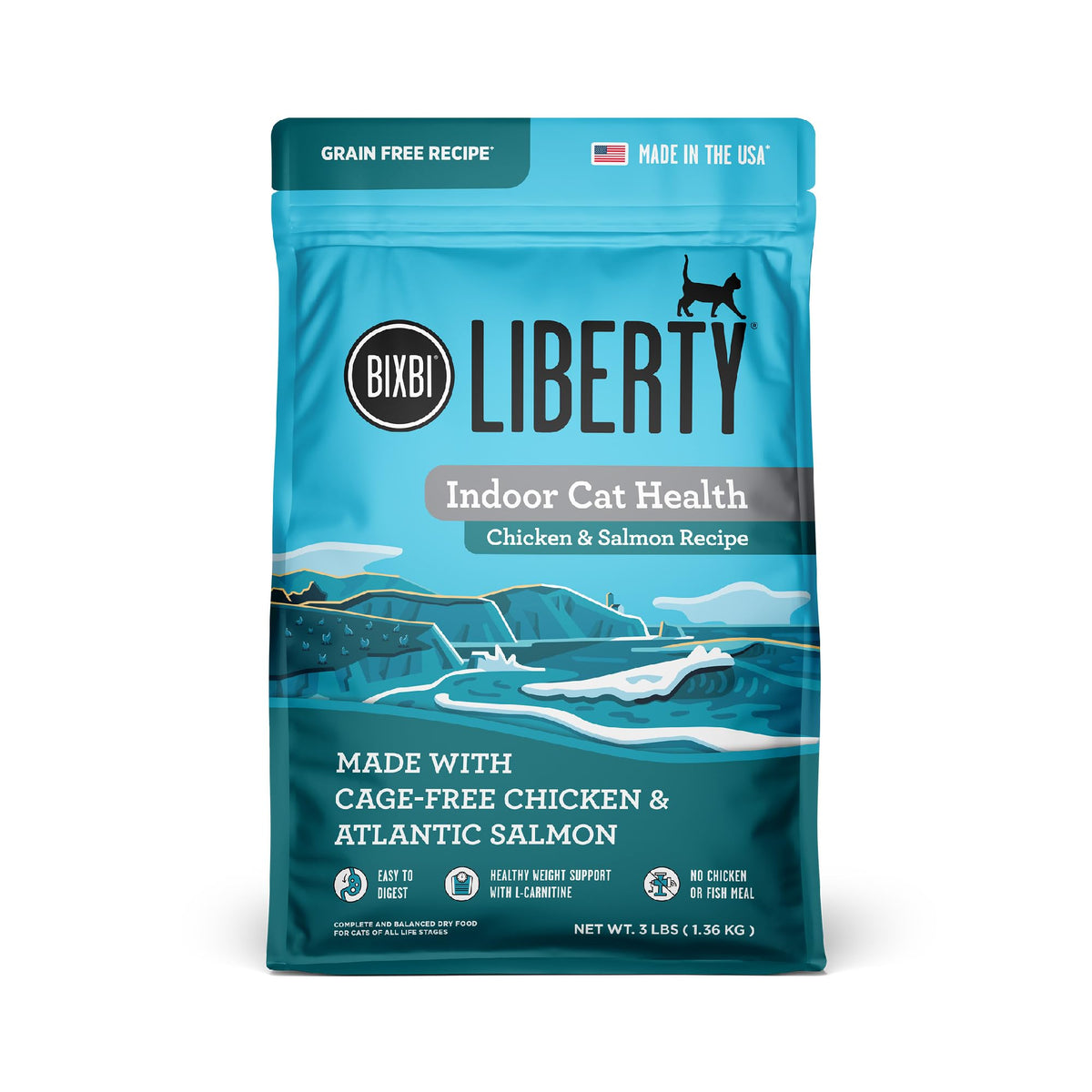 BIXBI Liberty indoor cat dry food in a bowl for easy daily feeding