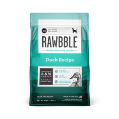 BIXBI Rawbble duck-first protein supports lean muscles and healthy coat.