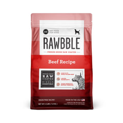 BIXBI Rawbble beef coating close-up shows enhanced palatability.