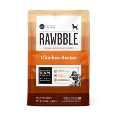 BIXBI Rawbble freeze-dried coated chicken kibble close-up for easy feeding