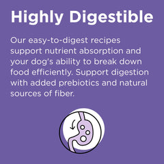 BIXBI Rawbble grain-free diet with lentils and peas for balanced nutrition.