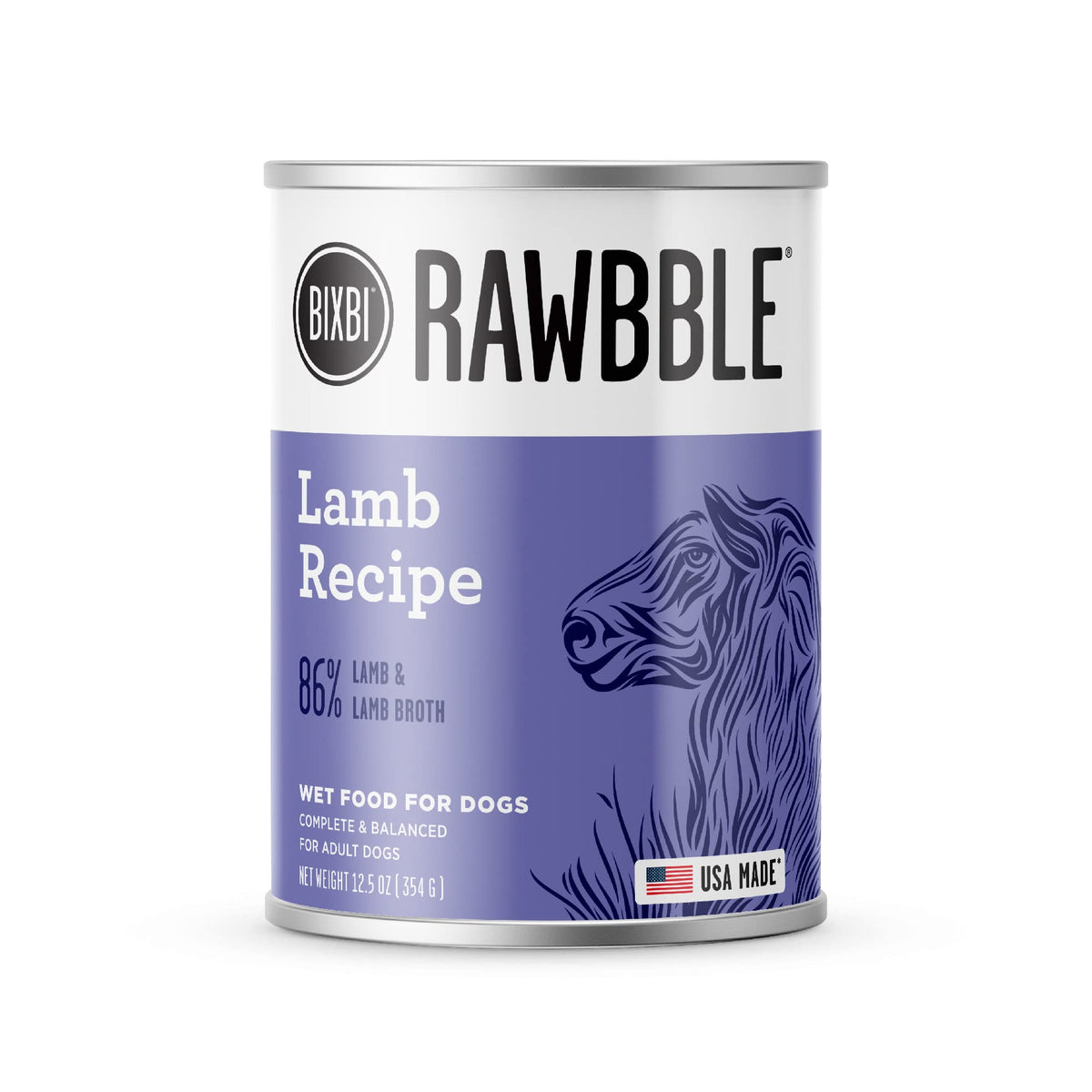 BIXBI Rawbble lamb pate cans show premium protein for dogs.