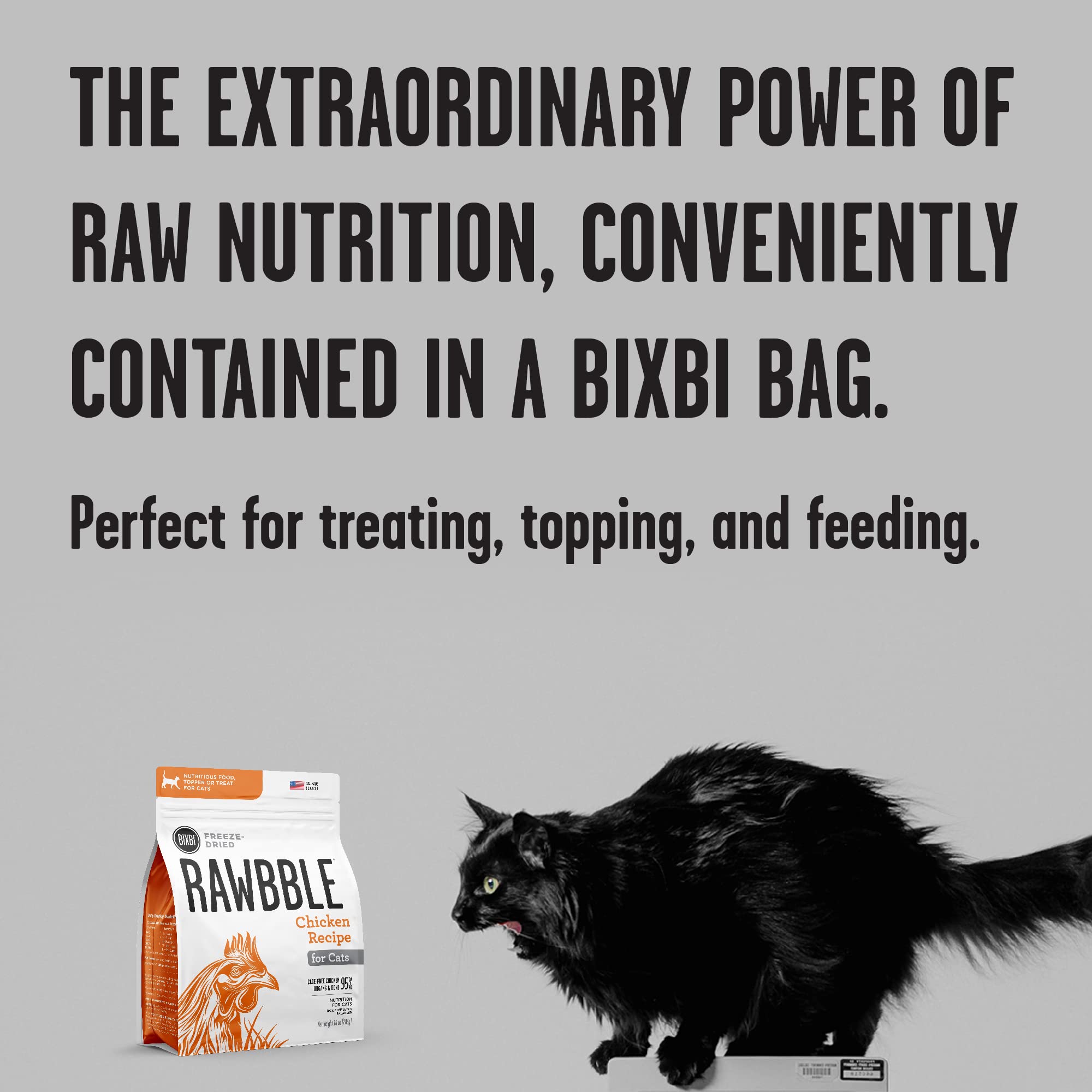 BIXBI RAWBBLE serving bowl demonstrates easy meal portioning and toppers.