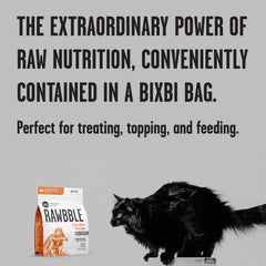 BIXBI RAWBBLE serving bowl demonstrates easy meal portioning and toppers.