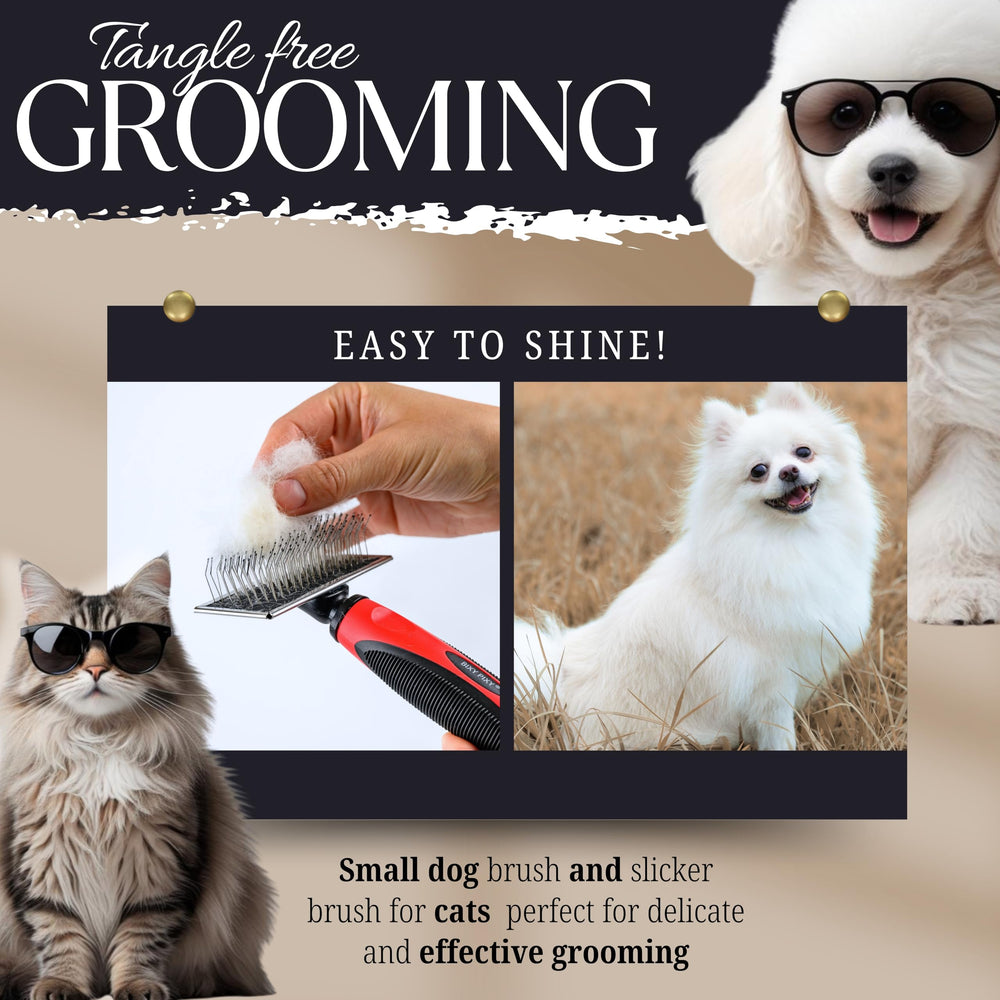 Bixy Pixy Mini Brush has a sturdy soft pad that protects skin while lifting loose hair.