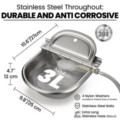 bkhdesign 304 stainless steel bowl close up highlights rust resistant durability