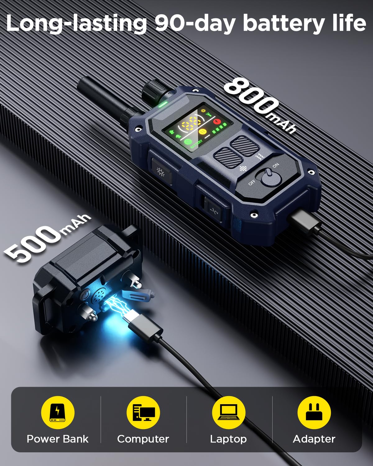 Blackdog long-lasting battery offers weeks of training on one charge.