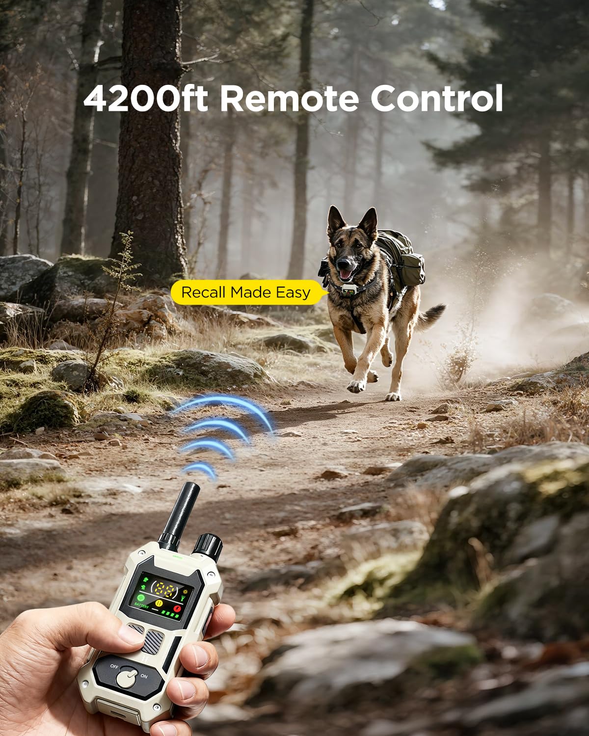 Blackdog IP67 waterproof collar for wet conditions and trails
