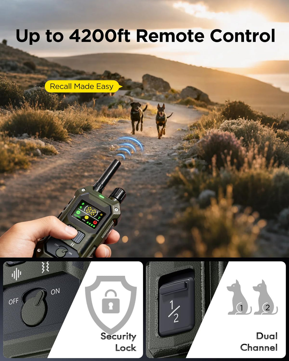 Blackdog IP67 waterproof collar for rugged outdoor adventures.