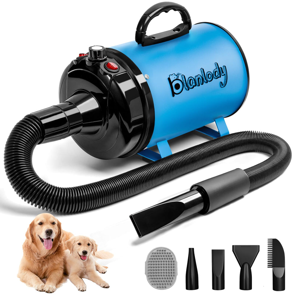 Blanlody dog hair dryer front view showing powerful performance for fast grooming