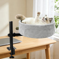 BlissBlaze cat desk bed with 360° rotation for easier cat interaction while you work