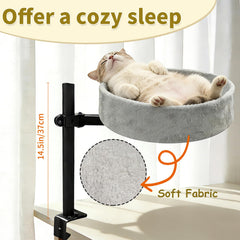 BlissBlaze cat desk bed thickened frame ensures stable, wobble-free placement on your workspace