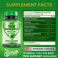 BLIVA Tick Immune Support vegan capsules ready for daily immune care.
