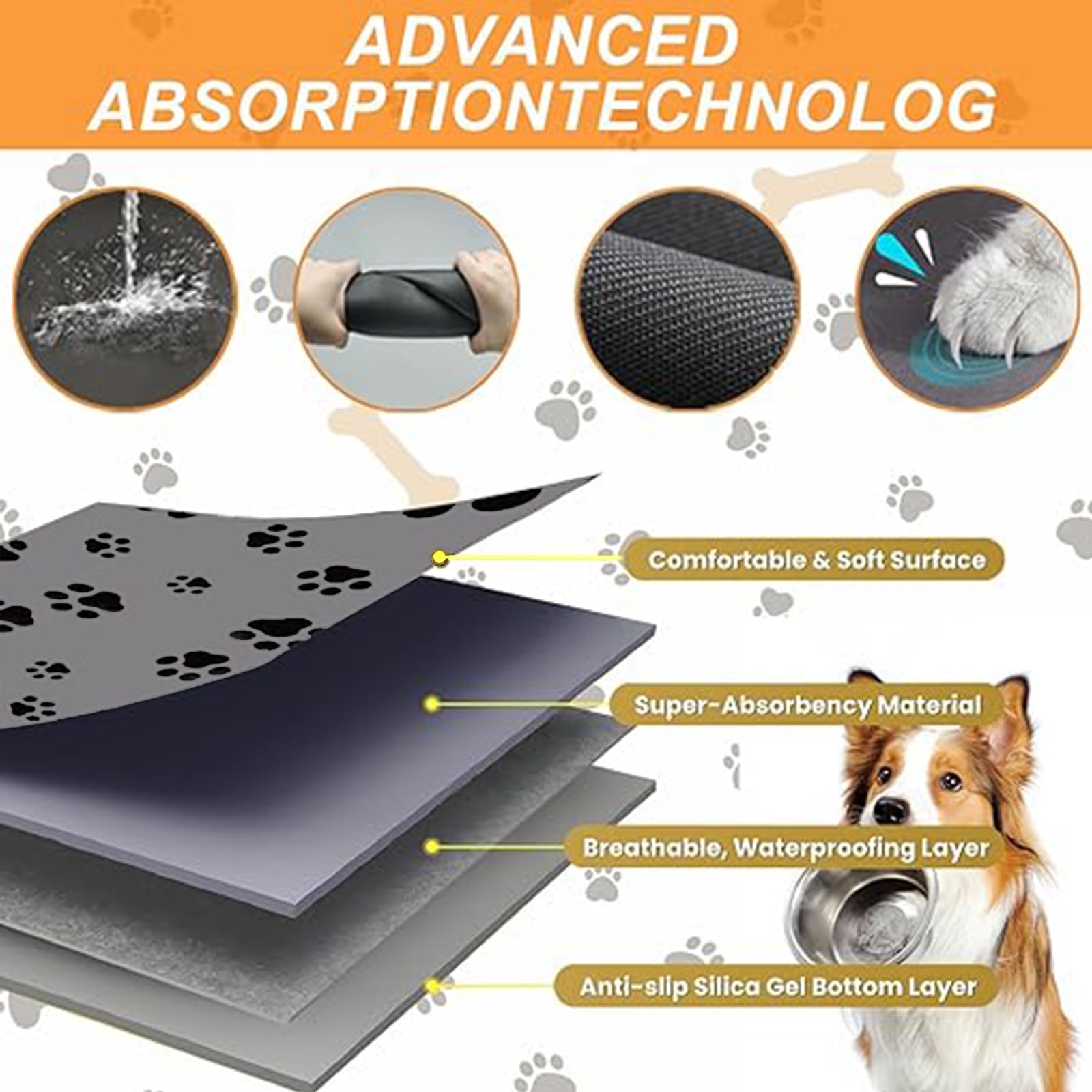 Blkjsgly 18x30 inch pet feeding mat fits large bowls
