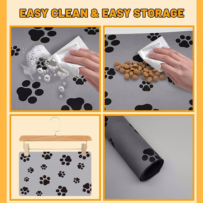 Blkjsgly easy-clean mat for quick bowl maintenance