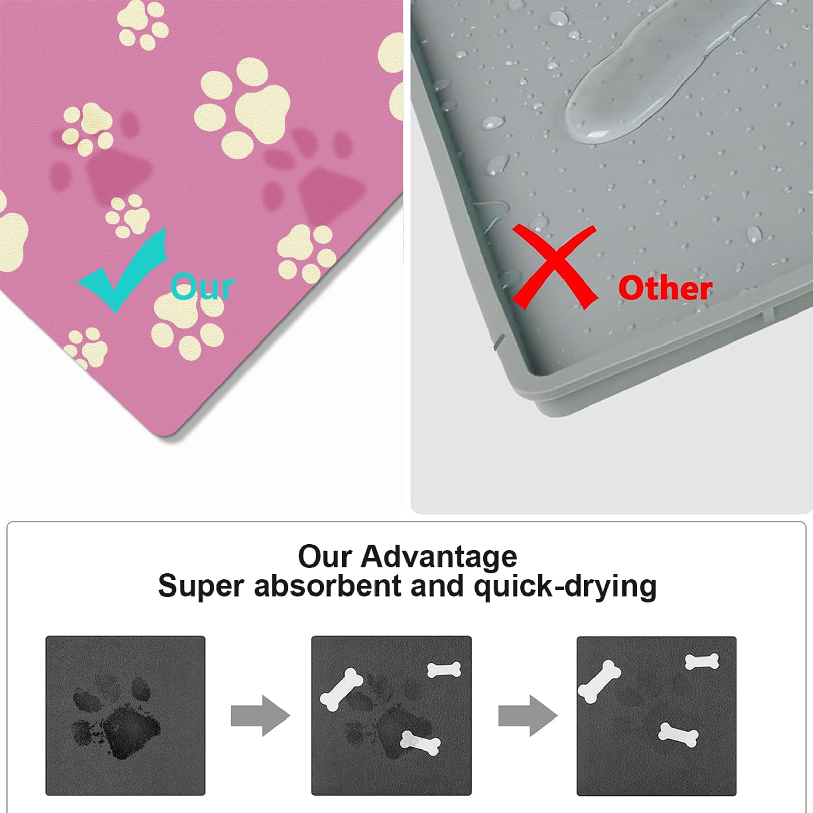 Blkjsgly easy-clean pet mat simplifies post-meal cleanup