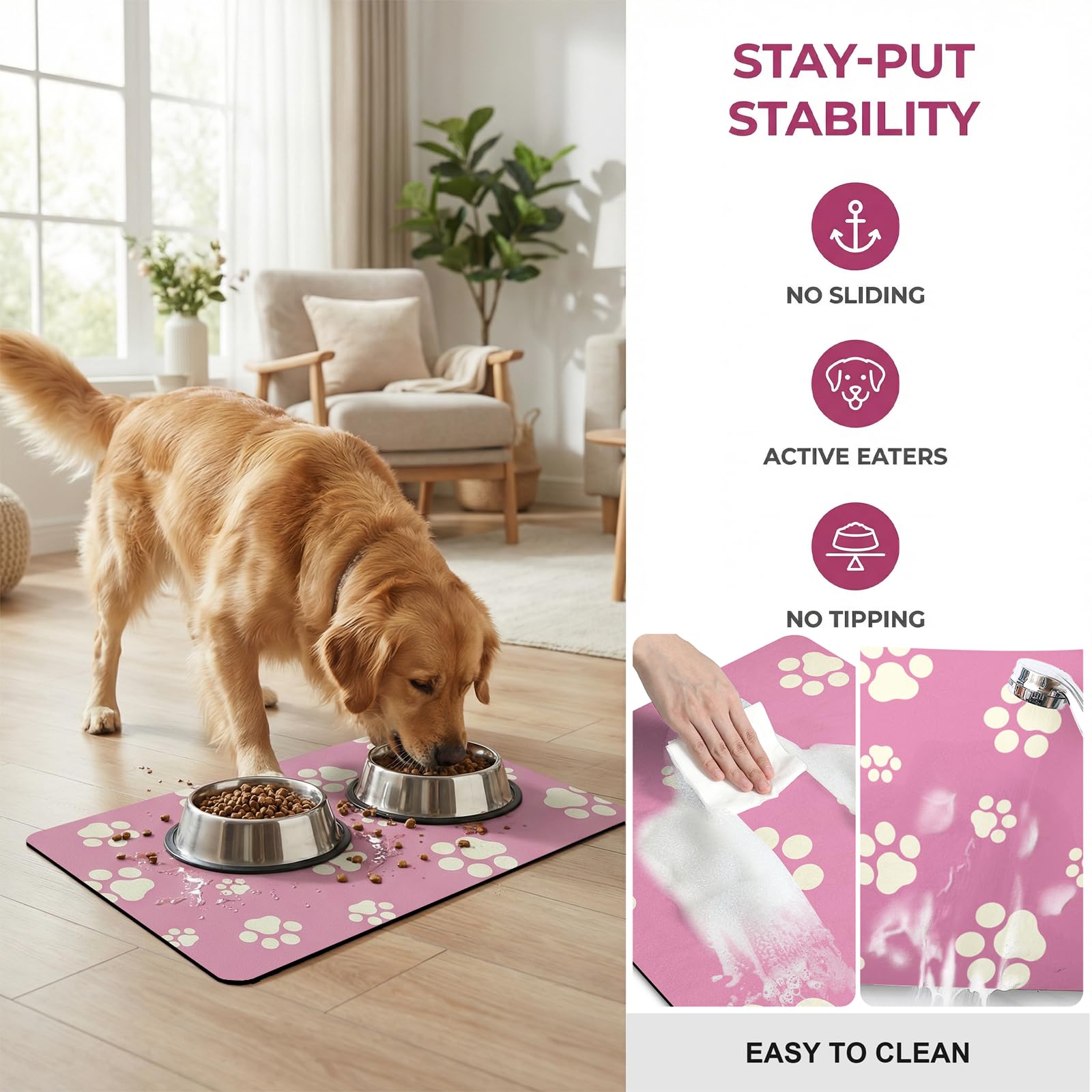 Blkjsgly mat back anti-slip keeps bowls steady during meals