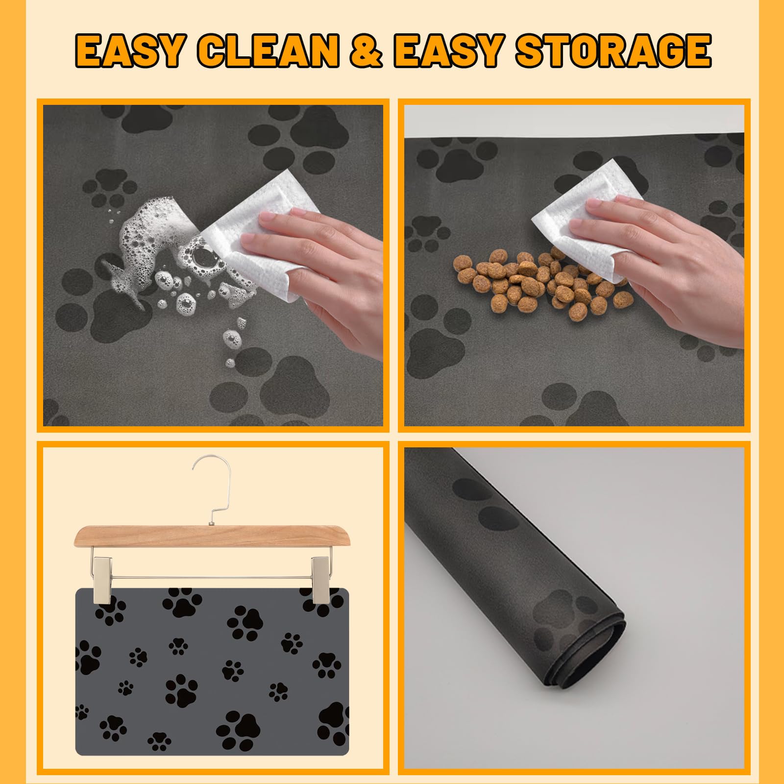 Blkjsgly multi-use mat doubles as a drying surface for bowls.
