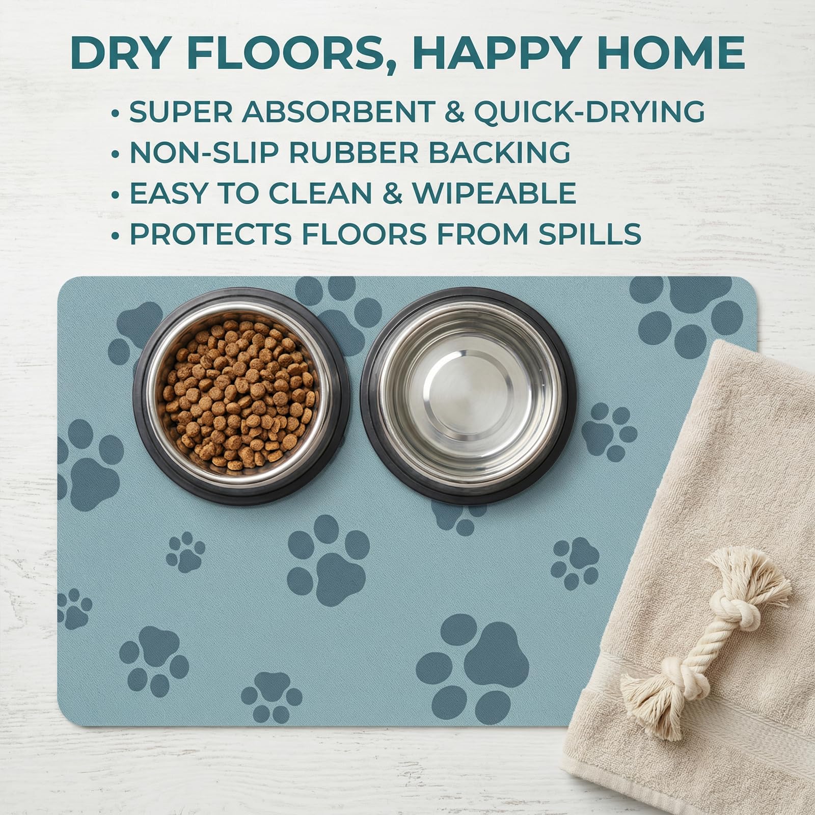 Blkjsgly water bowl mat protects floors while pets drink